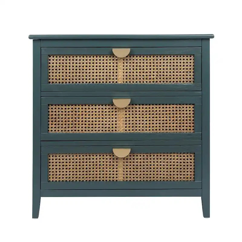 Meuble de rangement en rotin à 3 tiroirs pour chambre à coucher et salon