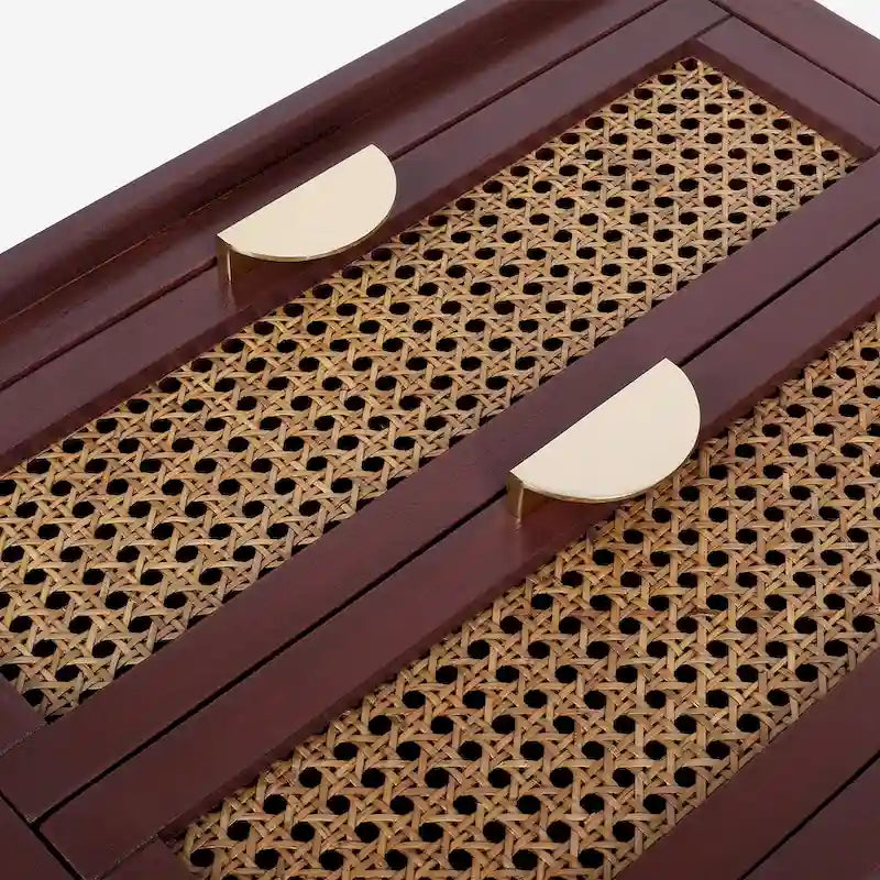 Meuble de rangement en rotin à 3 tiroirs pour chambre à coucher et salon
