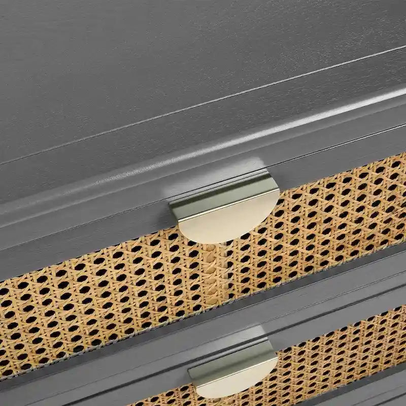 Meuble de rangement en rotin à 3 tiroirs pour chambre à coucher et salon
