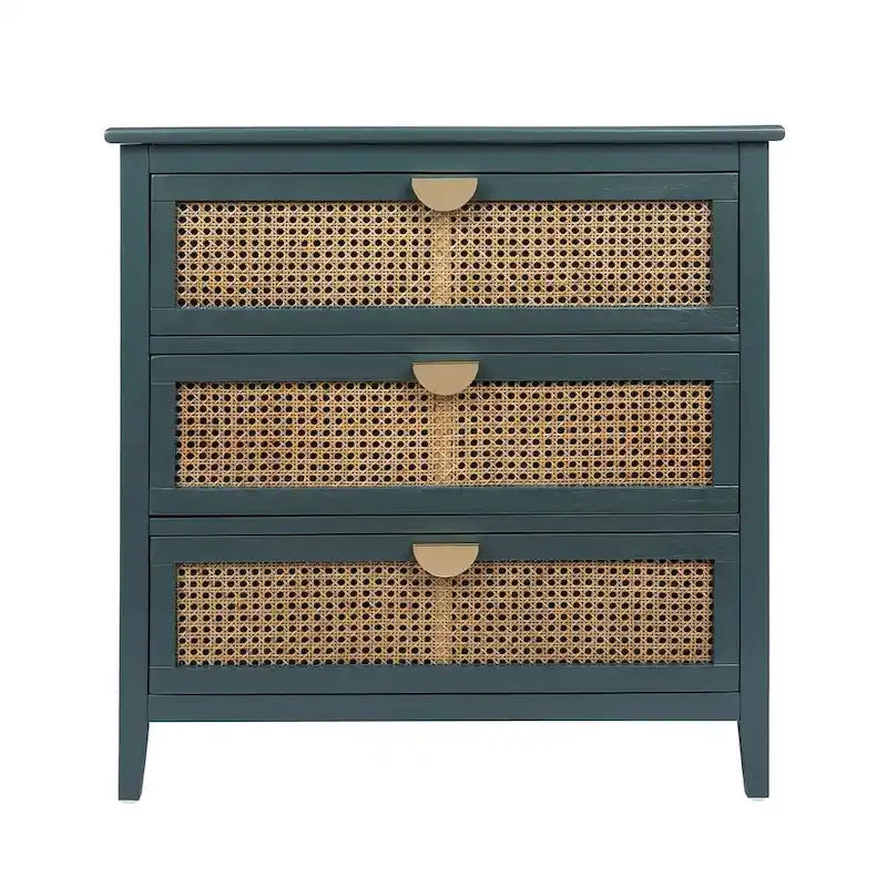 Meuble de rangement en rotin à 3 tiroirs pour chambre à coucher et salon