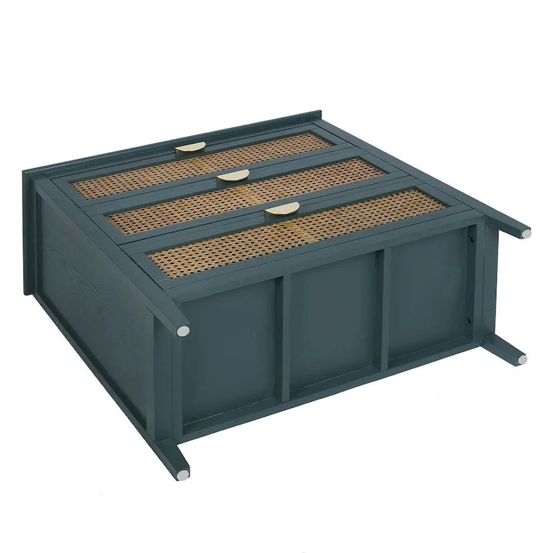 Meuble de rangement en rotin à 3 tiroirs pour chambre à coucher et salon