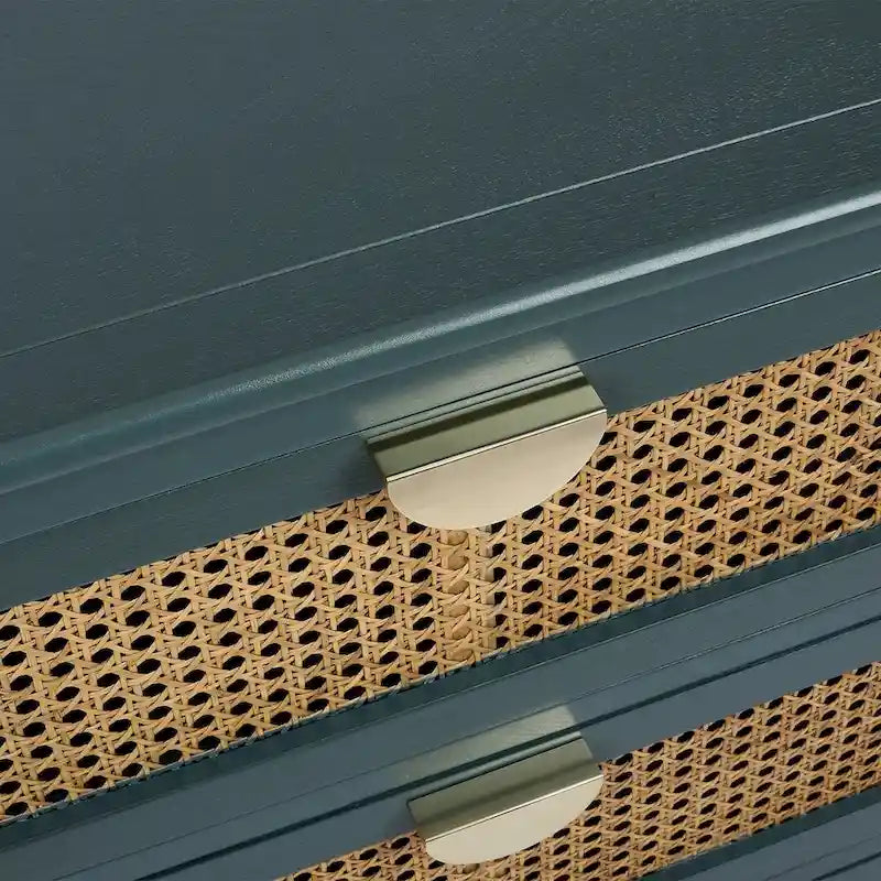 Meuble de rangement en rotin à 3 tiroirs pour chambre à coucher et salon