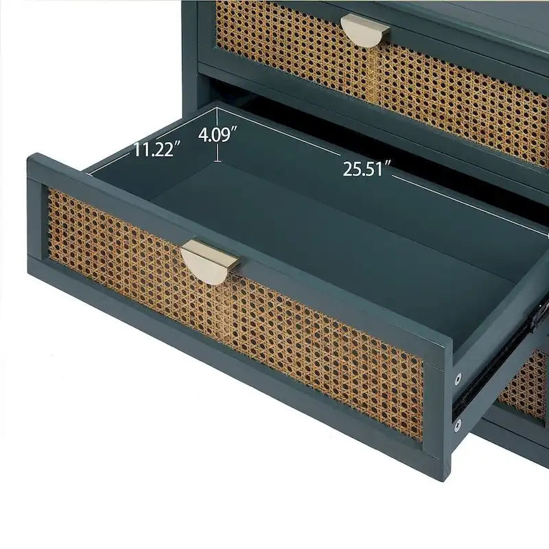 Meuble de rangement en rotin à 3 tiroirs pour chambre à coucher et salon
