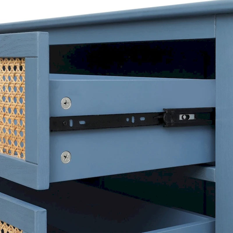 Meuble de rangement en rotin à 3 tiroirs pour chambre à coucher et salon