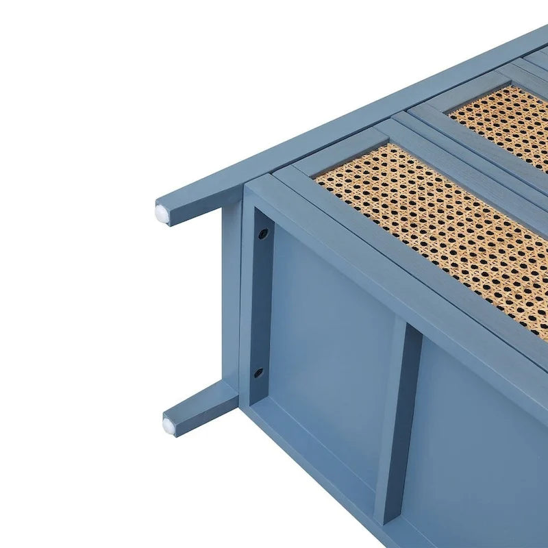 Meuble de rangement en rotin à 3 tiroirs pour chambre à coucher et salon