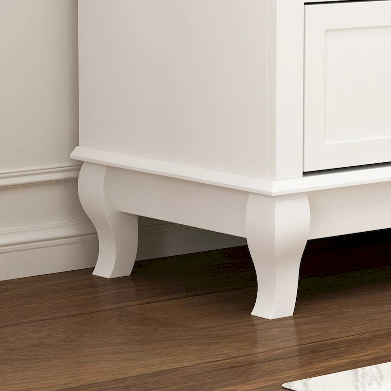 Commode laquée à double tiroir de rangement universelle pour chambre à coucher