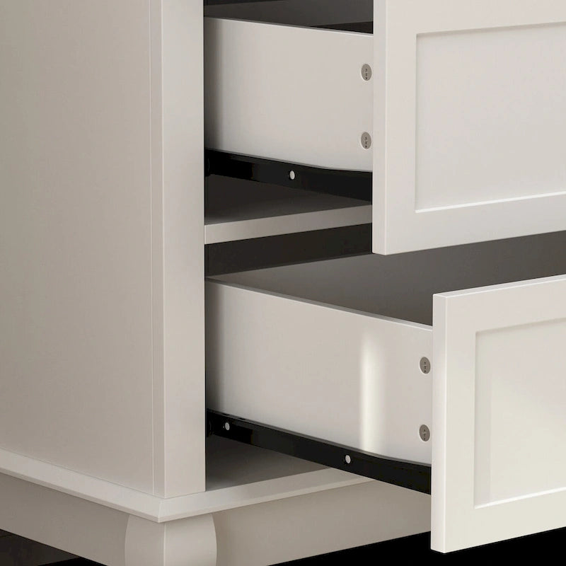 Commode laquée à double tiroir de rangement universelle pour chambre à coucher