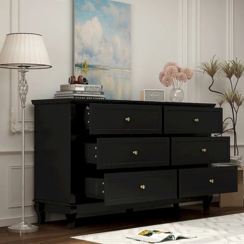 Commode laquée à double tiroir de rangement universelle pour chambre à coucher