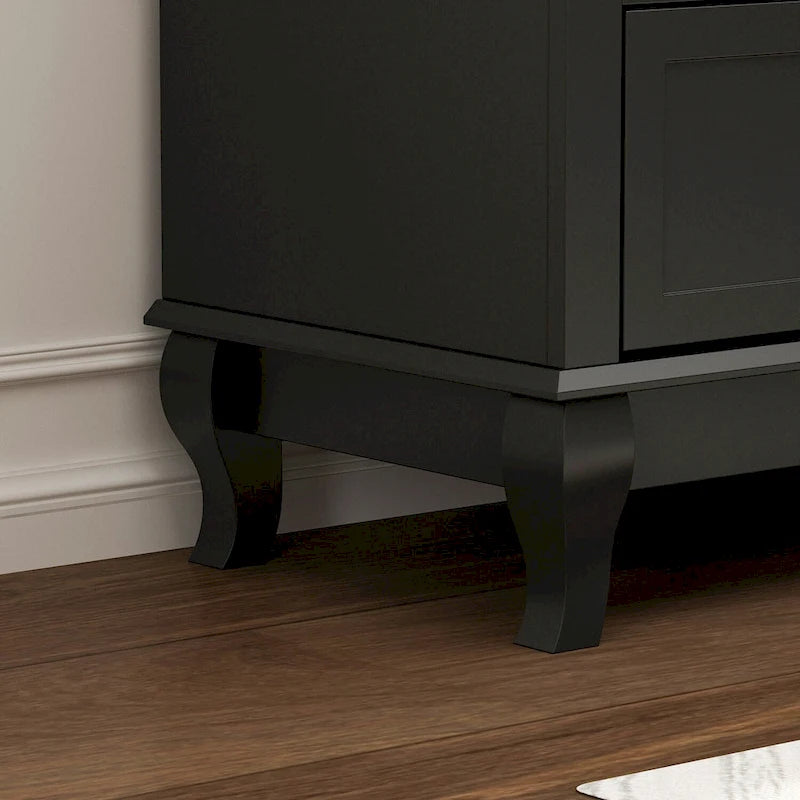 Commode laquée à double tiroir de rangement universelle pour chambre à coucher