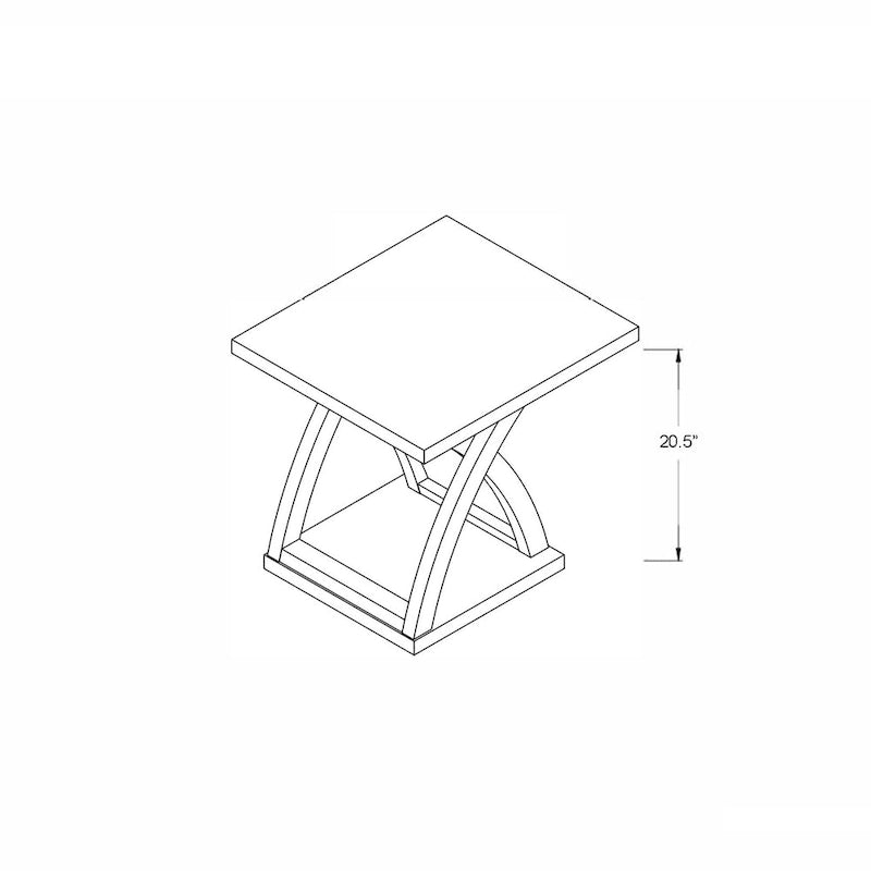 Table de bout transitionnelle grise patinée à 1 étagère par