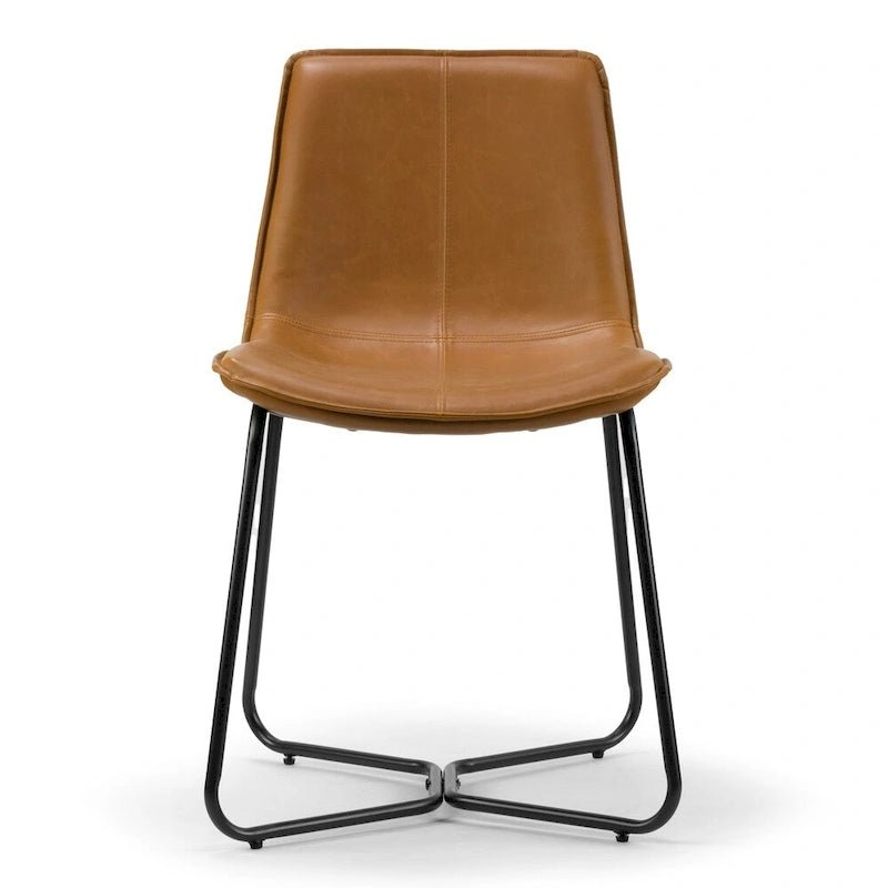 Chaise de salle à manger en similicuir avec cadre en fer