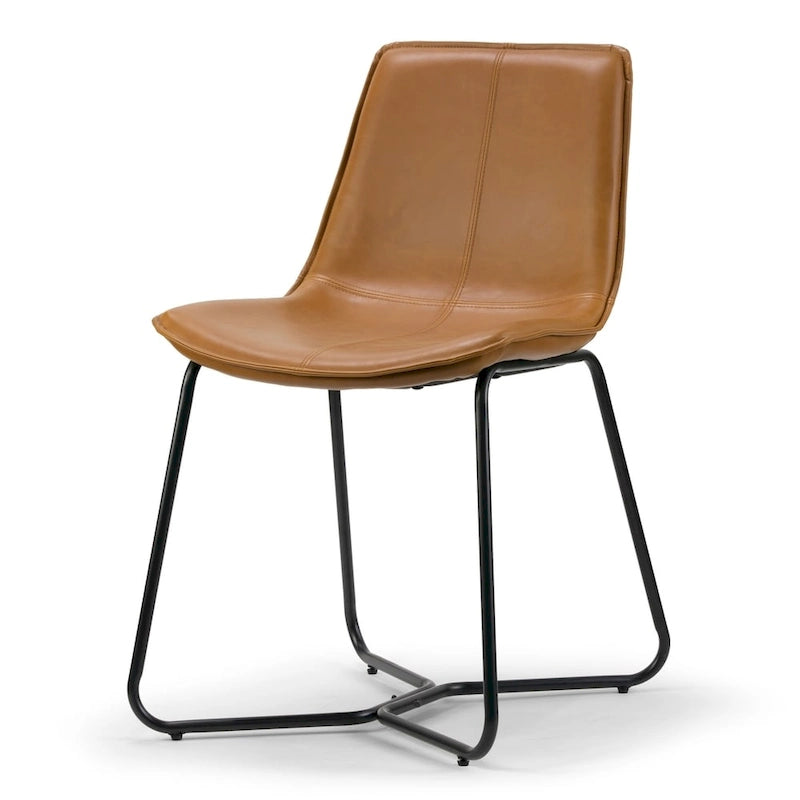 Chaise de salle à manger en similicuir avec cadre en fer