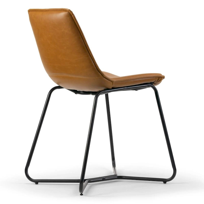 Chaise de salle à manger en similicuir avec cadre en fer
