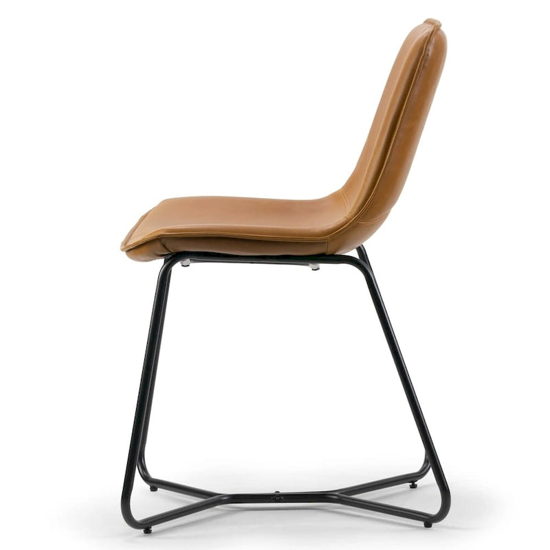 Chaise de salle à manger en similicuir avec cadre en fer