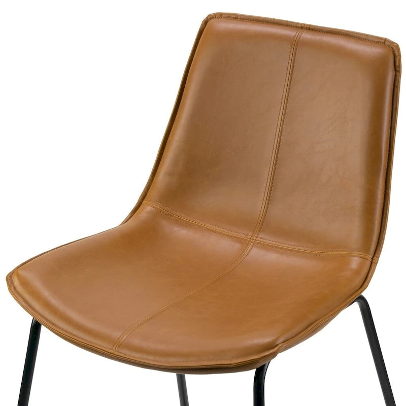 Chaise de salle à manger en similicuir avec cadre en fer