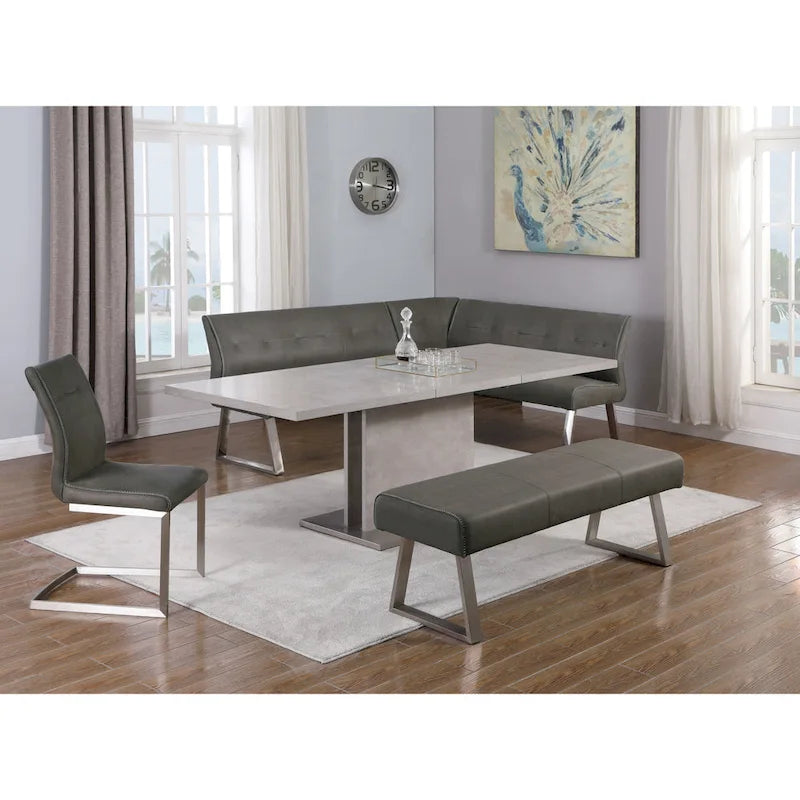 Table de salle à manger en stratifié extensible gris