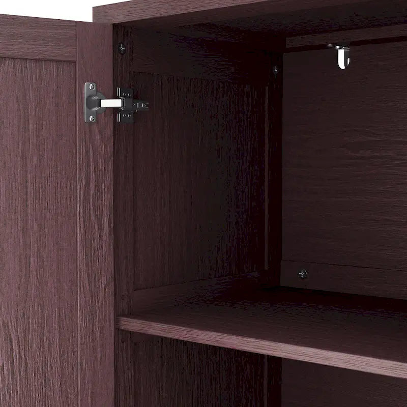 Meuble de rangement décoratif fonctionnel en rotin à 4 portes