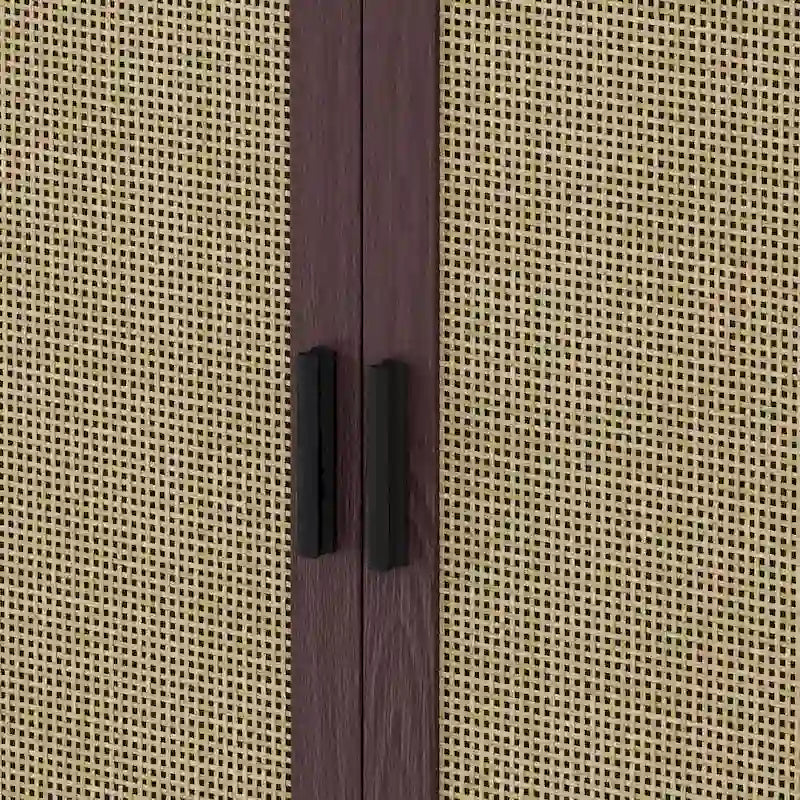 Meuble de rangement décoratif fonctionnel en rotin à 4 portes
