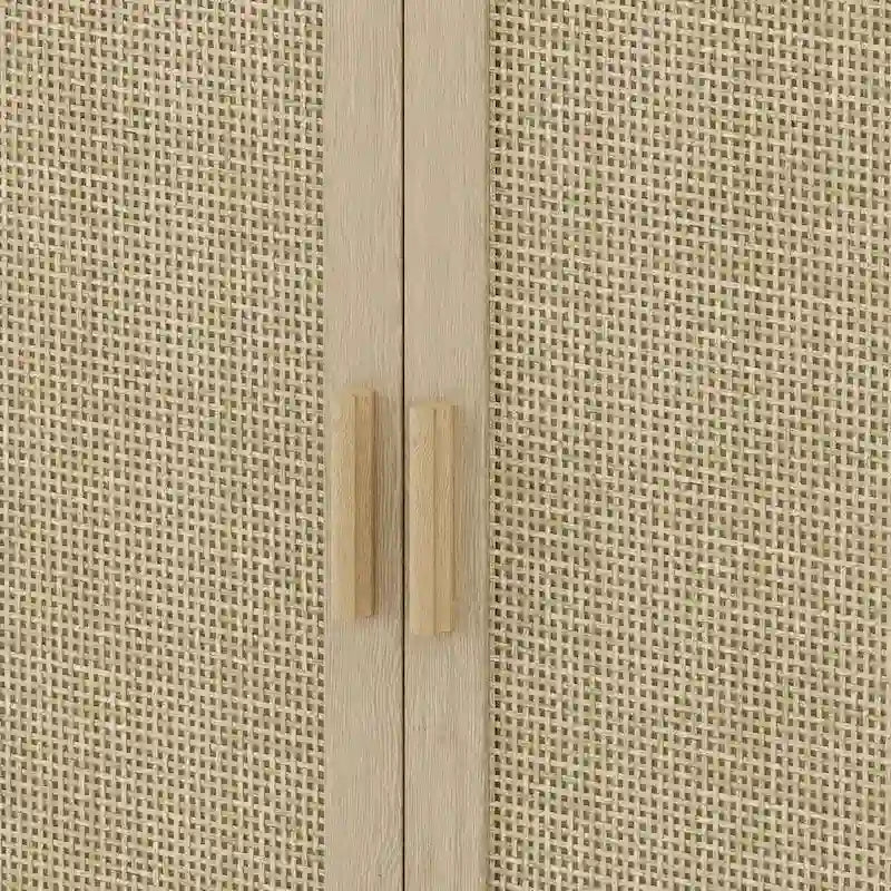 Meuble de rangement décoratif fonctionnel en rotin à 4 portes