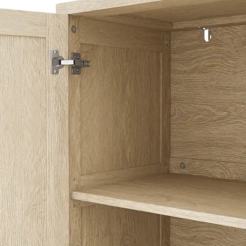 Meuble de rangement décoratif fonctionnel en rotin à 4 portes