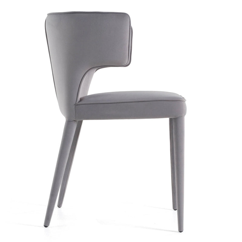 Fauteuil moderne en velours gris