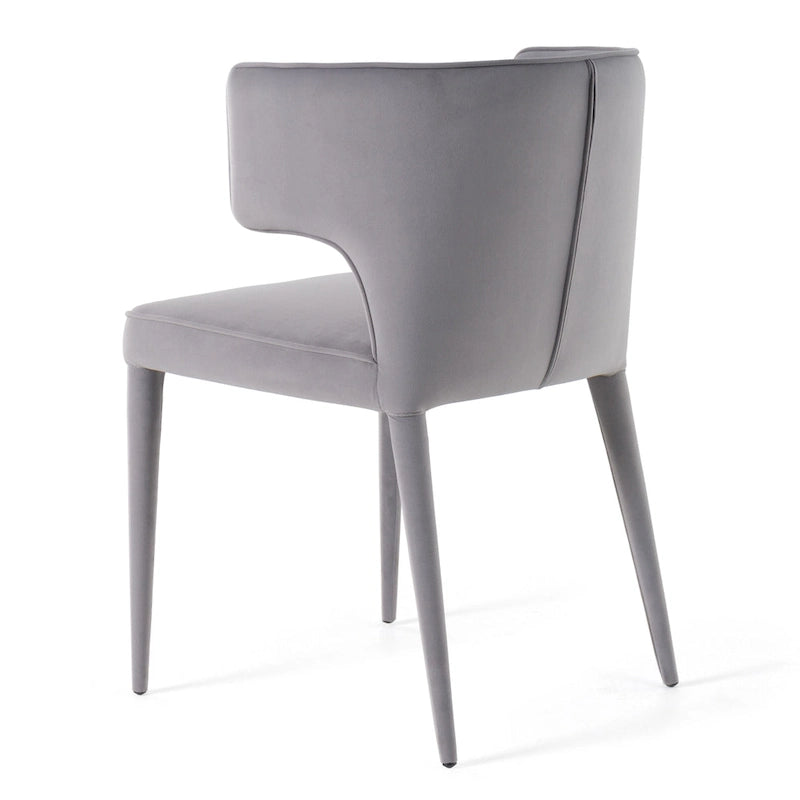 Fauteuil moderne en velours gris
