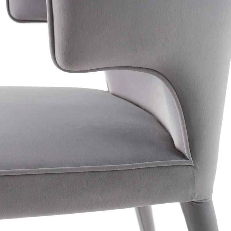 Fauteuil moderne en velours gris