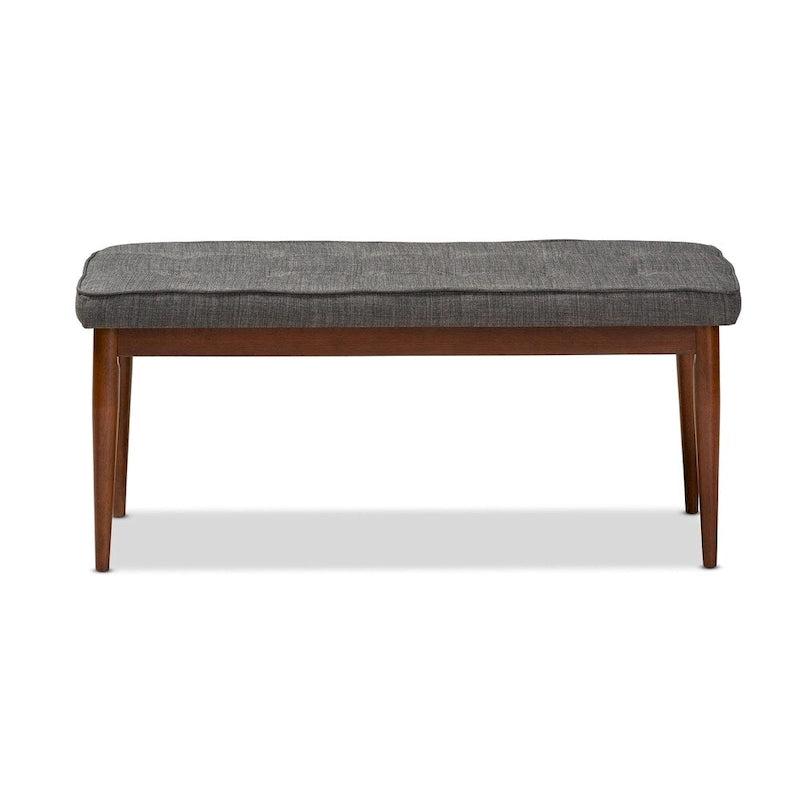 Banc de salle à manger capitonné en tissu, style Mid-Century Modern