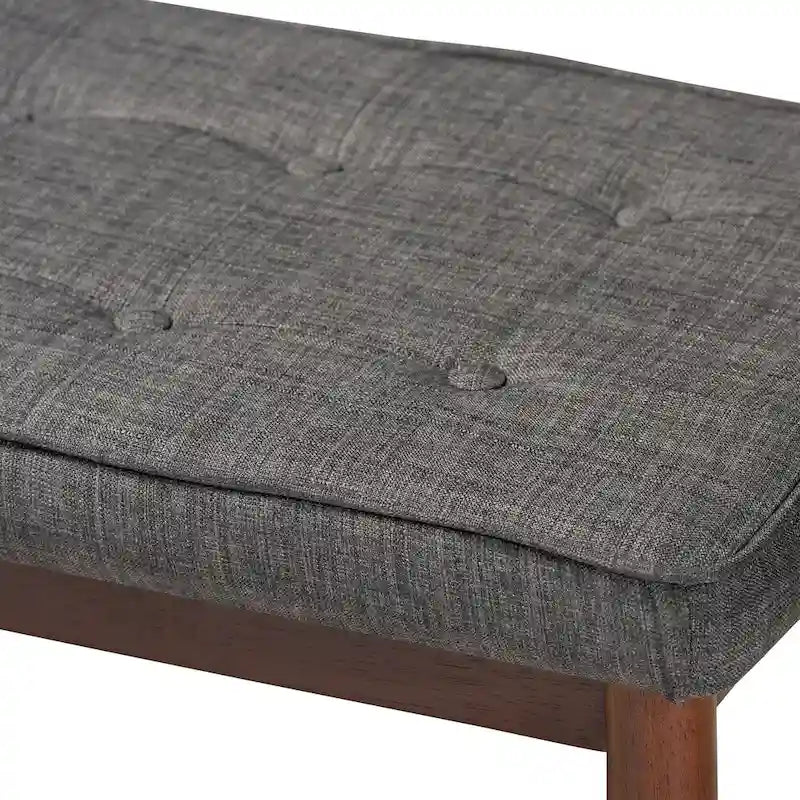 Banc de salle à manger capitonné en tissu, style Mid-Century Modern