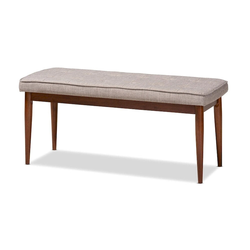 Banc de salle à manger capitonné en tissu, style Mid-Century Modern
