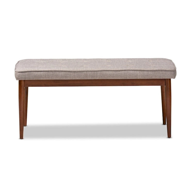 Banc de salle à manger capitonné en tissu, style Mid-Century Modern