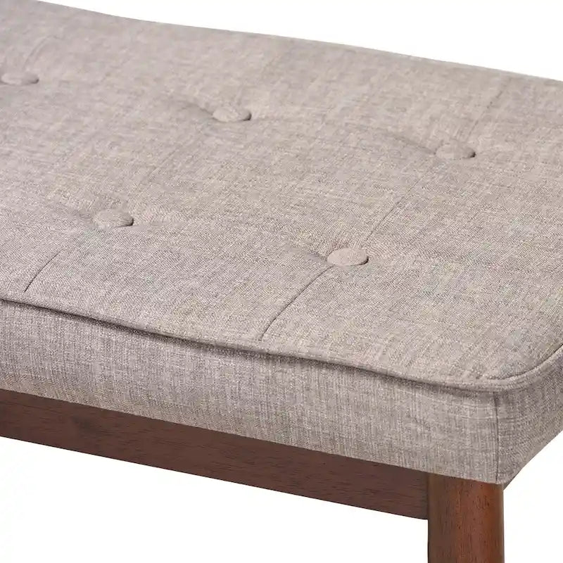 Banc de salle à manger capitonné en tissu, style Mid-Century Modern