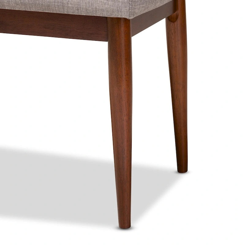 Banc de salle à manger capitonné en tissu, style Mid-Century Modern