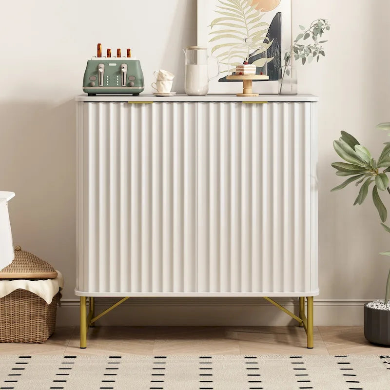 Buffet d'appoint moderne à 2 portes en MDF