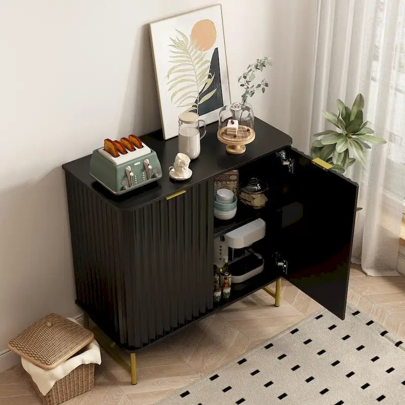 Buffet d'appoint moderne à 2 portes en MDF