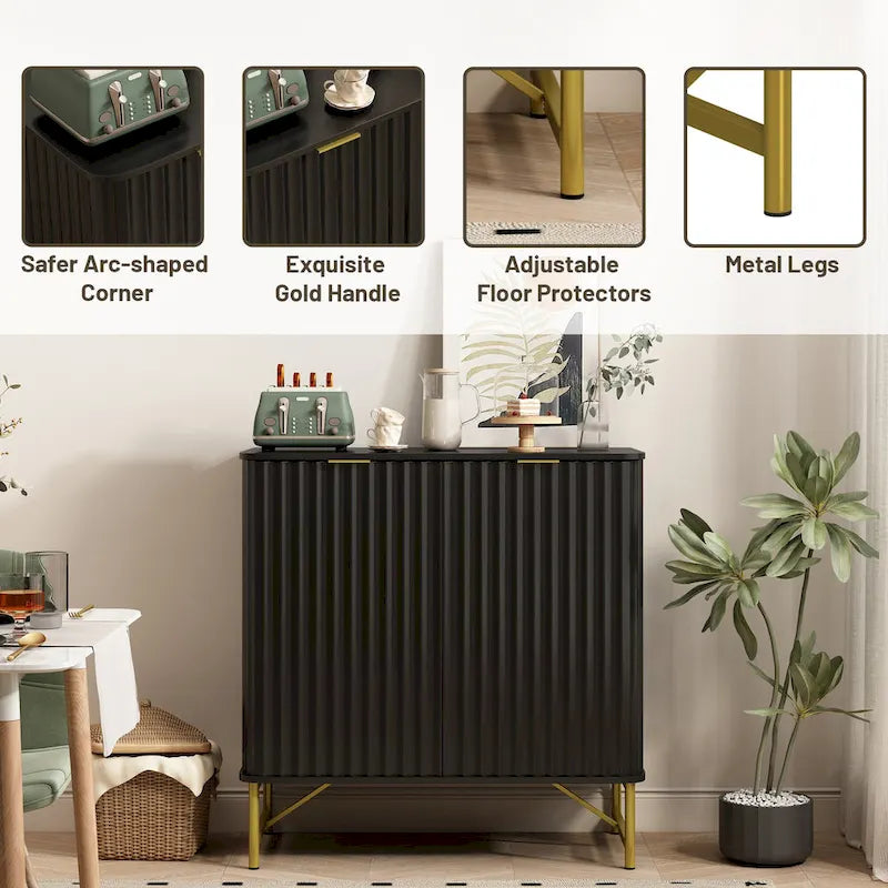 Buffet d'appoint moderne à 2 portes en MDF