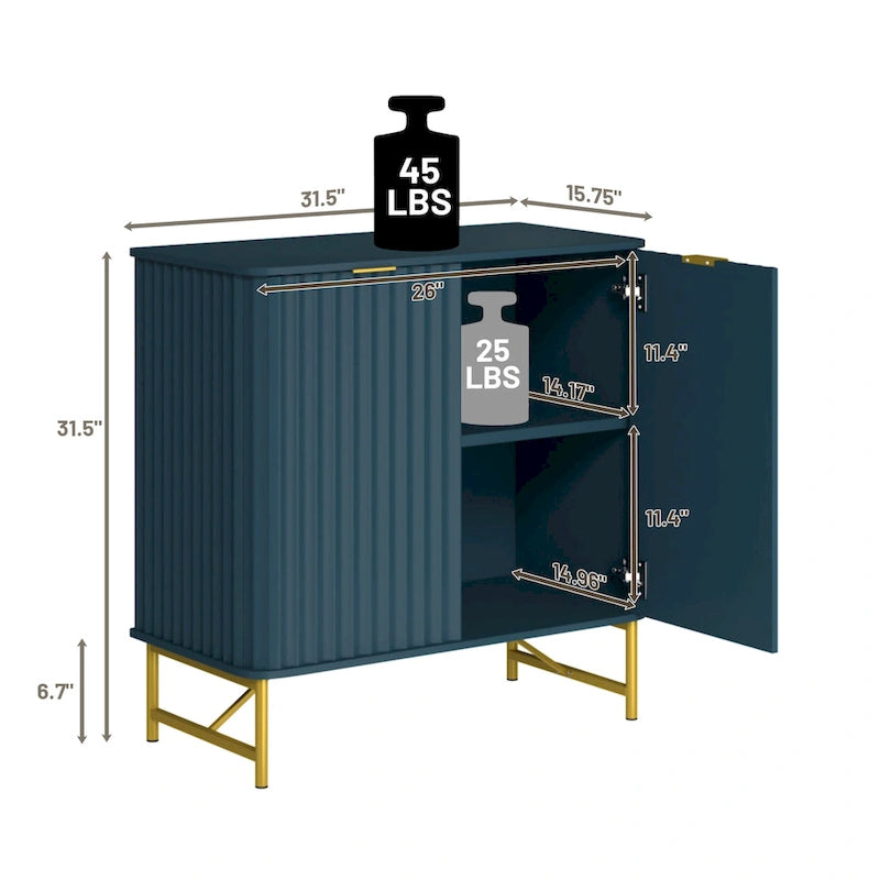 Buffet d'appoint moderne à 2 portes en MDF