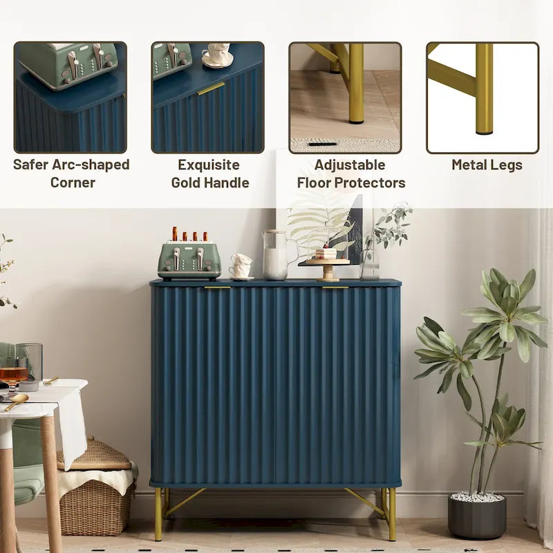 Buffet d'appoint moderne à 2 portes en MDF