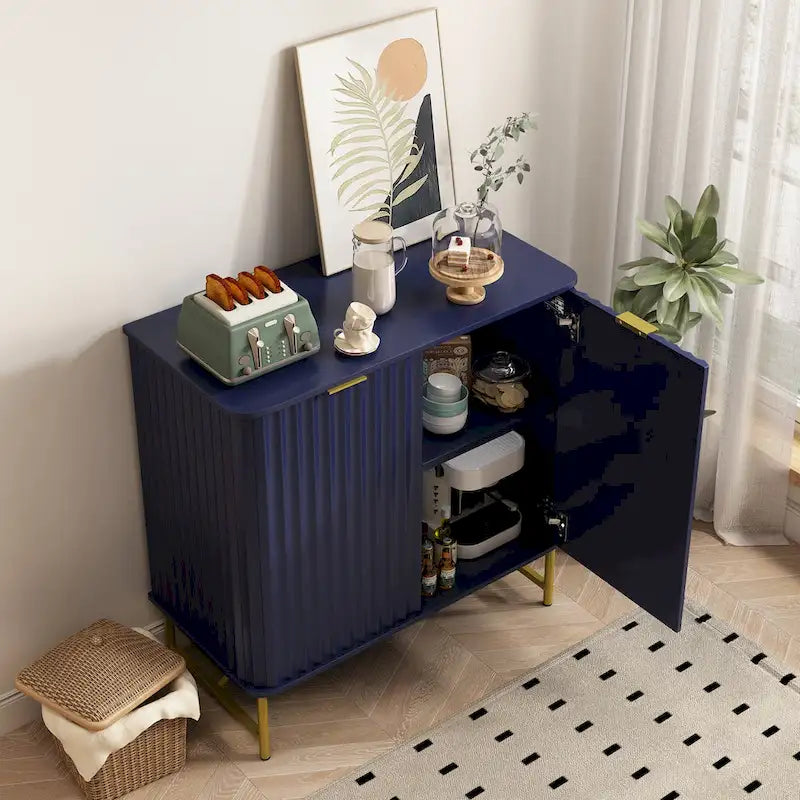 Buffet d'appoint moderne à 2 portes en MDF