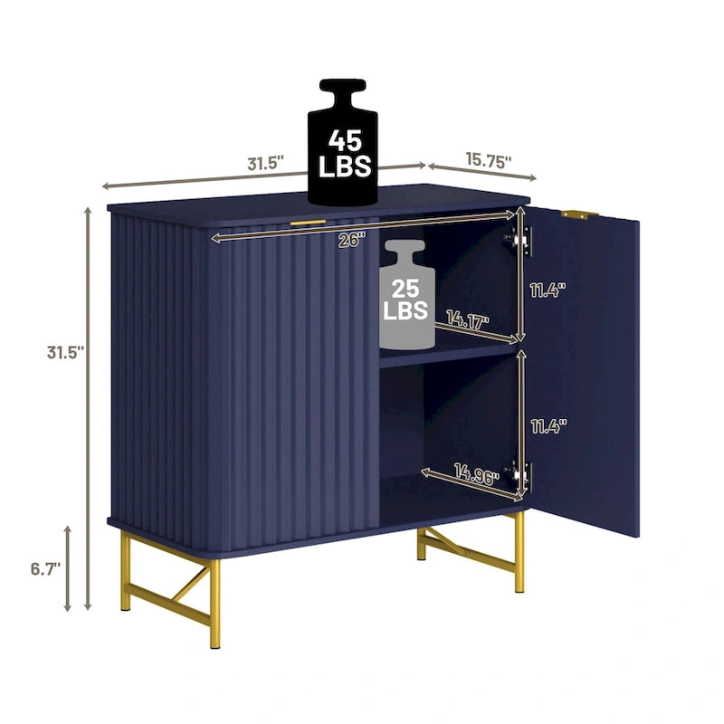 Buffet d'appoint moderne à 2 portes en MDF