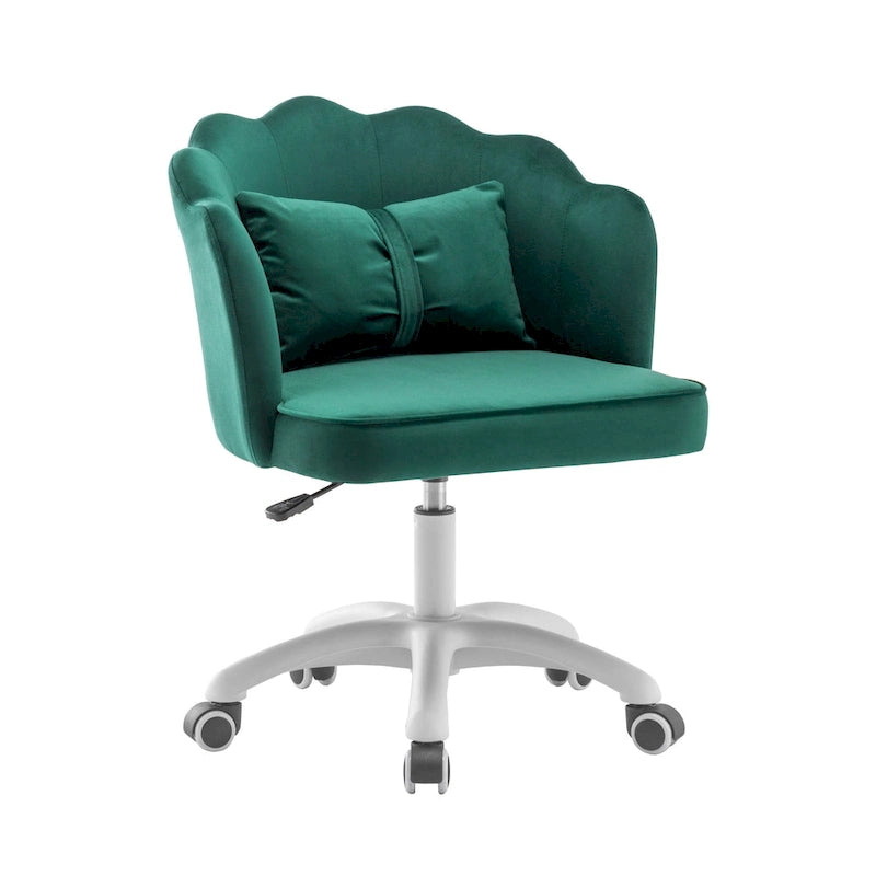Chaise de bureau en velours festonné avec base en nylon