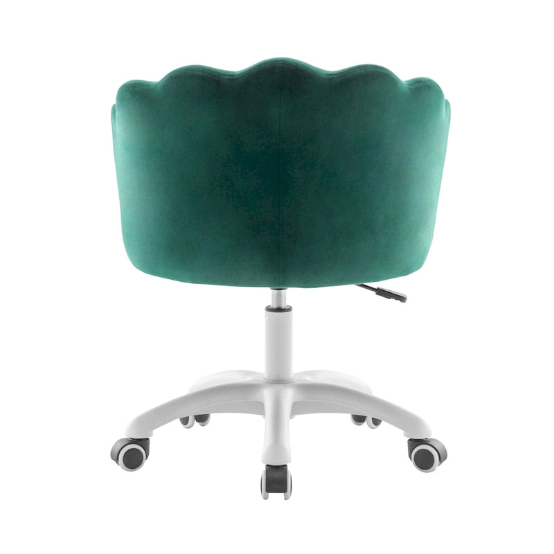 Chaise de bureau en velours festonné avec base en nylon