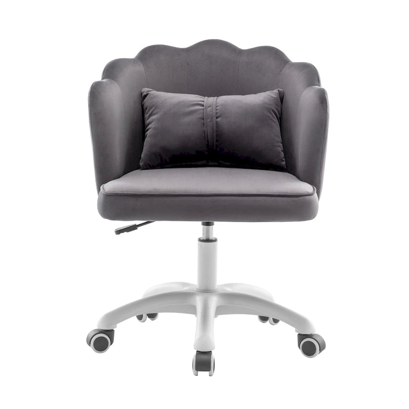 Chaise de bureau en velours festonné avec base en nylon