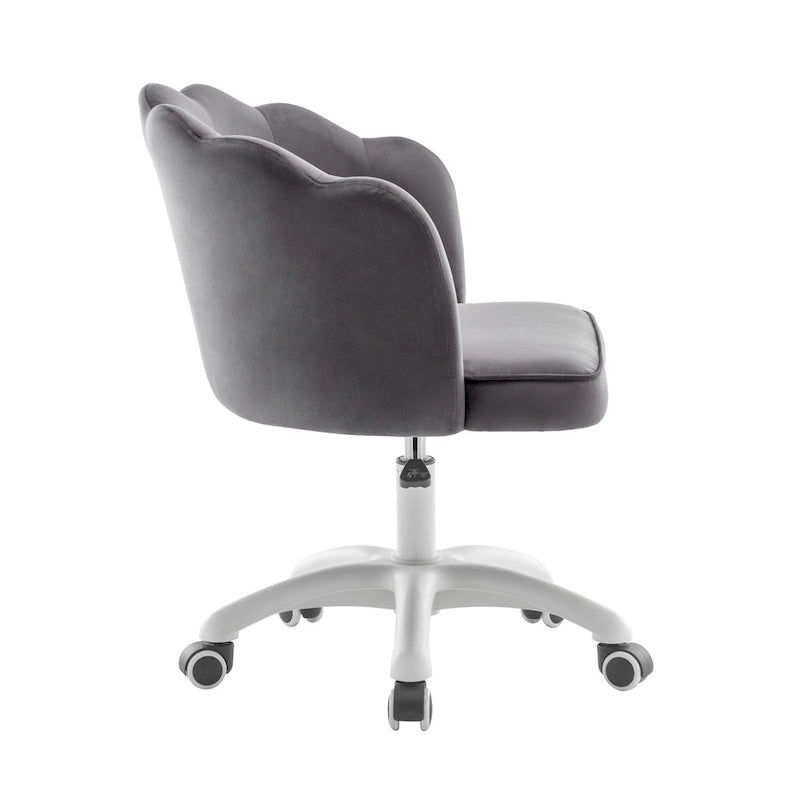 Chaise de bureau en velours festonné avec base en nylon