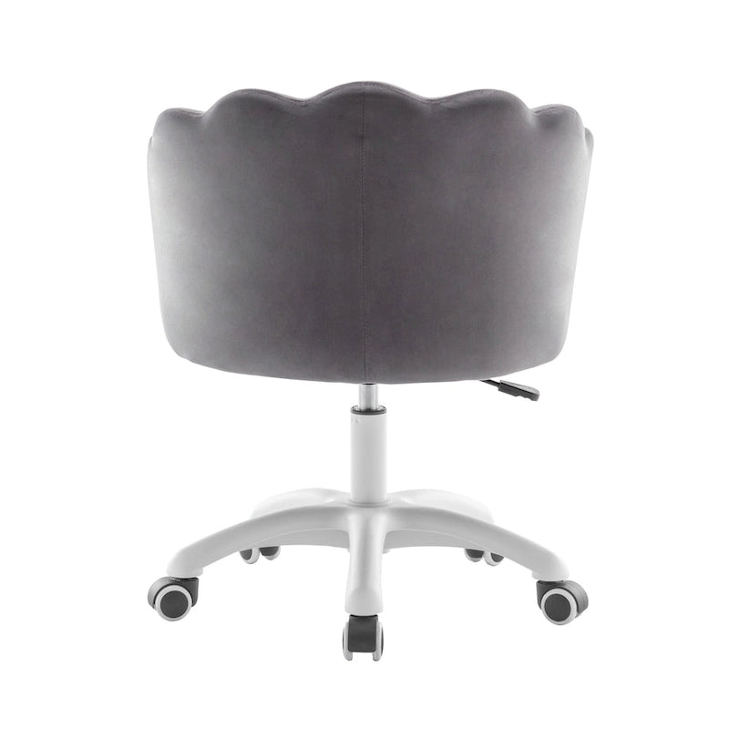 Chaise de bureau en velours festonné avec base en nylon