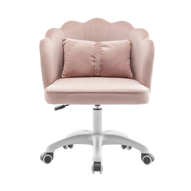 Chaise de bureau en velours festonné avec base en nylon