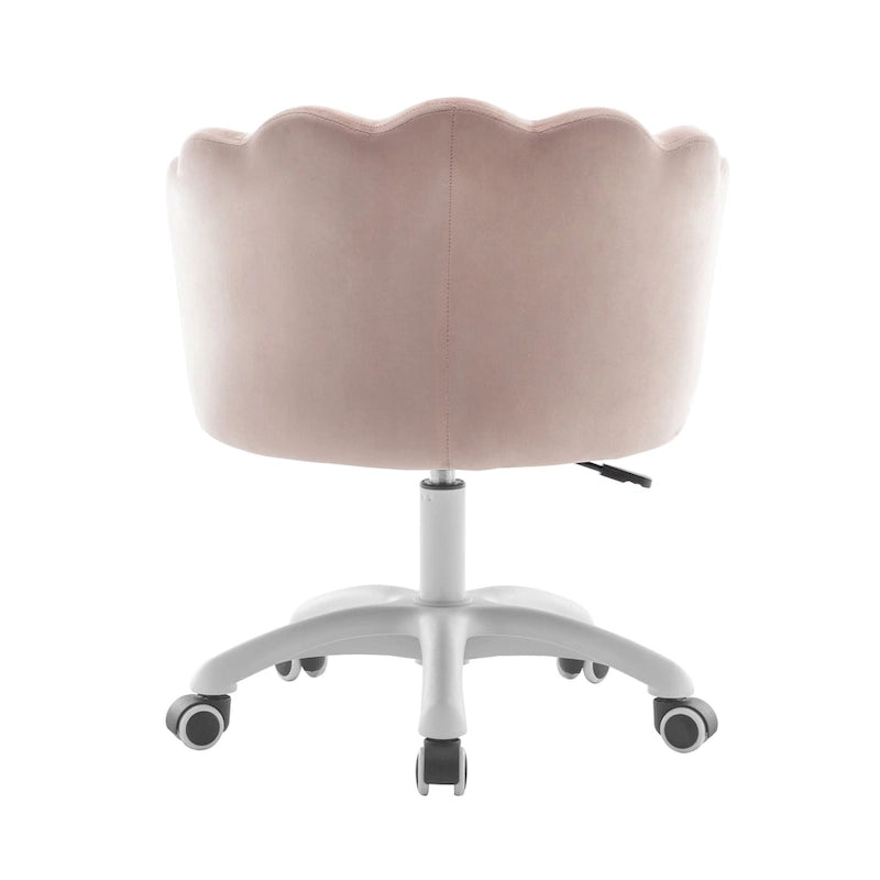 Chaise de bureau en velours festonné avec base en nylon
