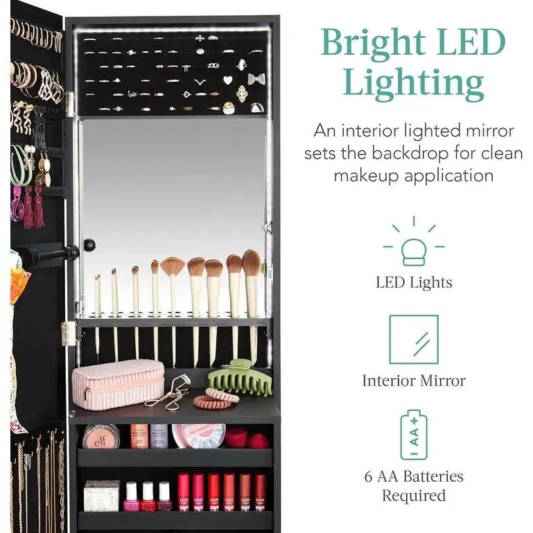 Armoire à bijoux miroir LED