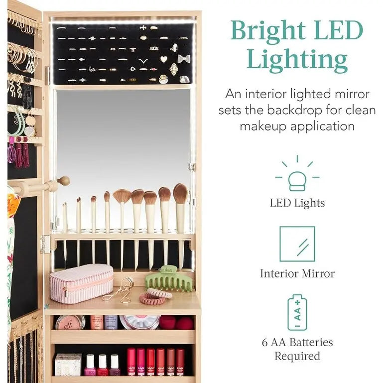 Armoire à bijoux miroir LED