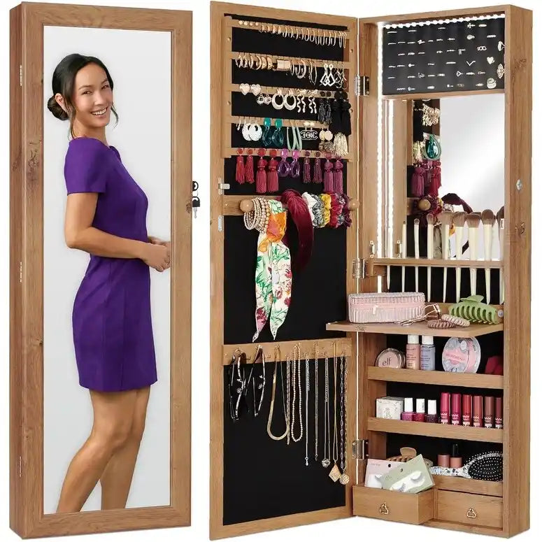 Armoire à bijoux miroir LED
